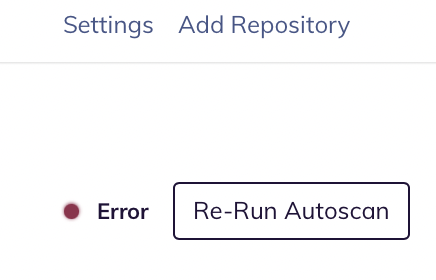An Auto-Scan that has reported an error